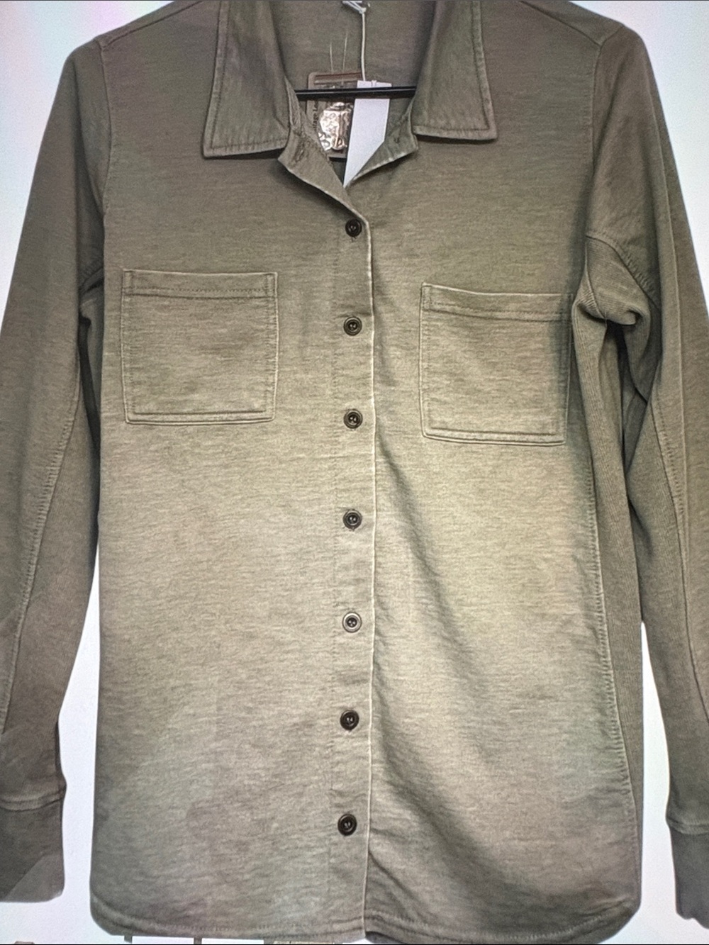 Jane + Delancey Terry Knit Button Down Shirt